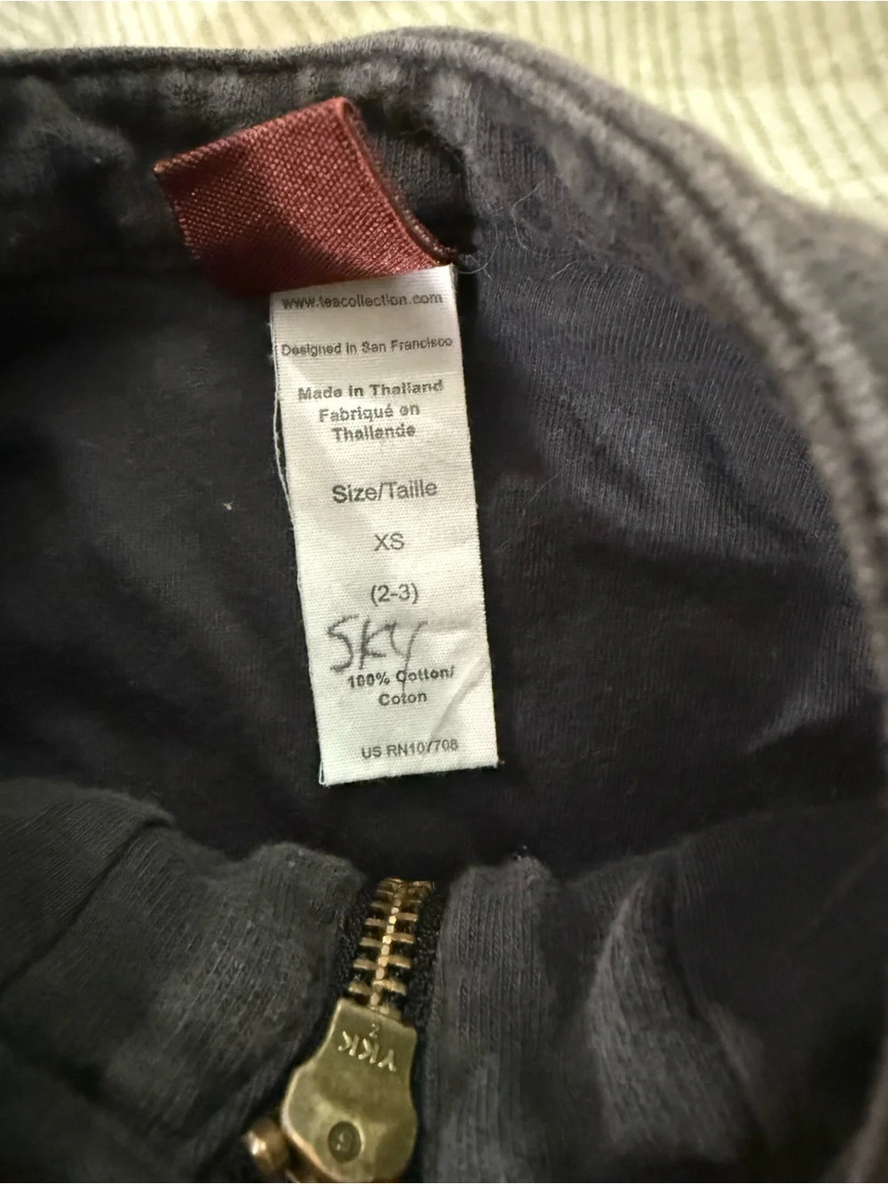 Tea Collection size 3 Dark Gray Zip-Up Moto Jacket